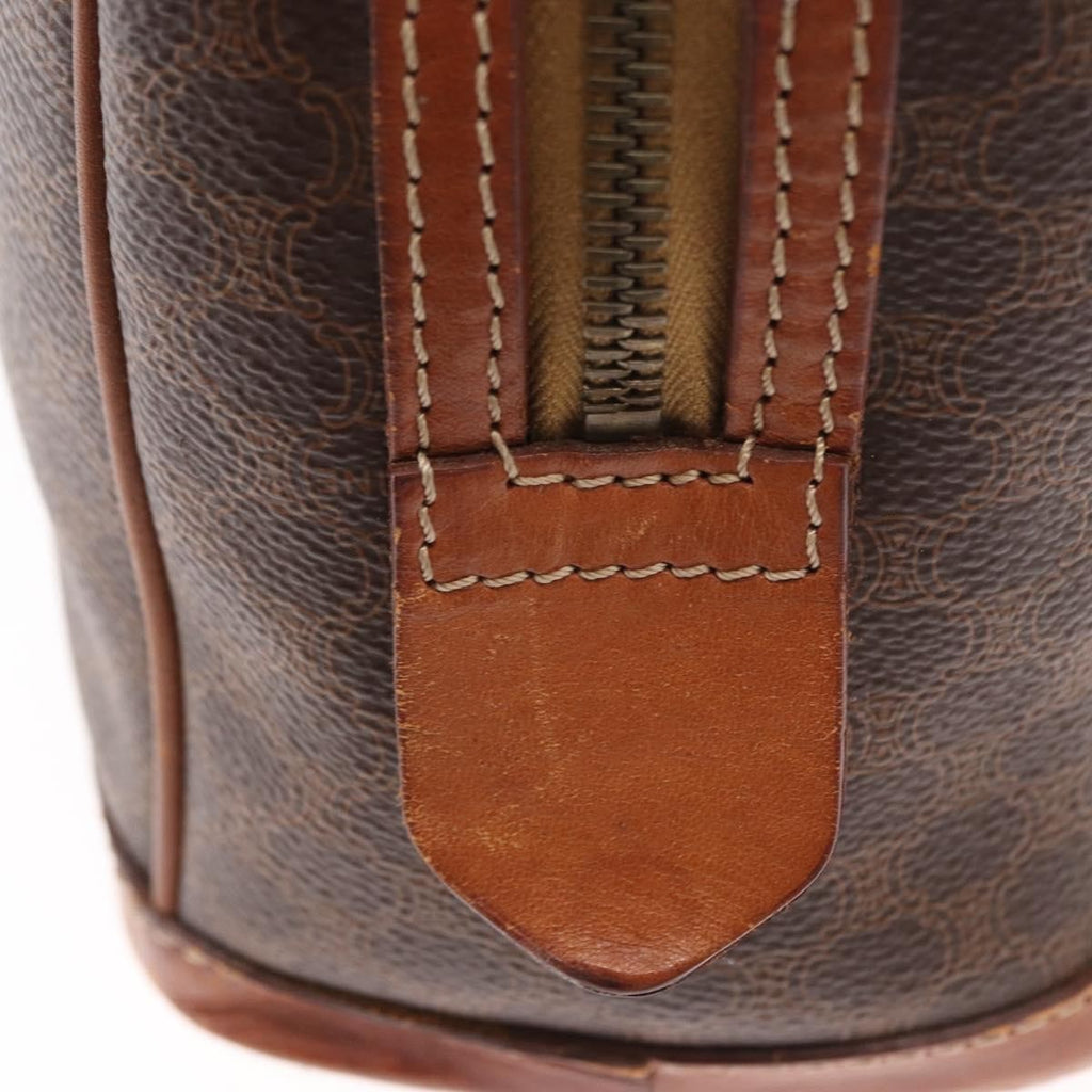 Celine Vintage Macadam Handbag Canvas And Leather Brown Canvas Handbag