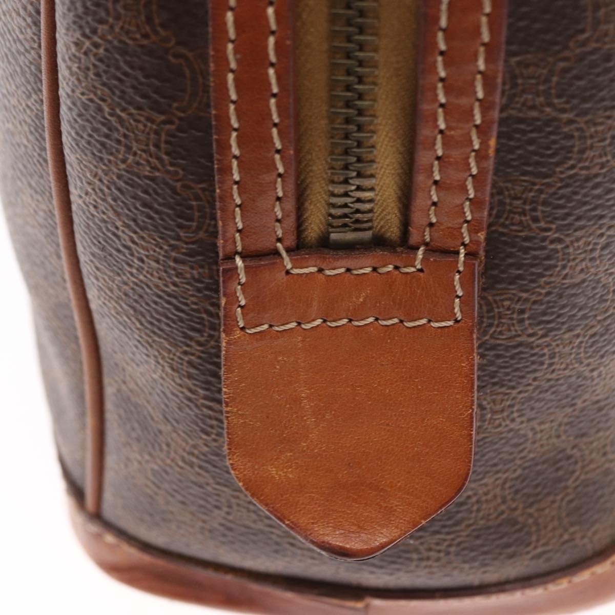 Celine Vintage Macadam Handbag Canvas And Leather Brown Canvas Handbag
