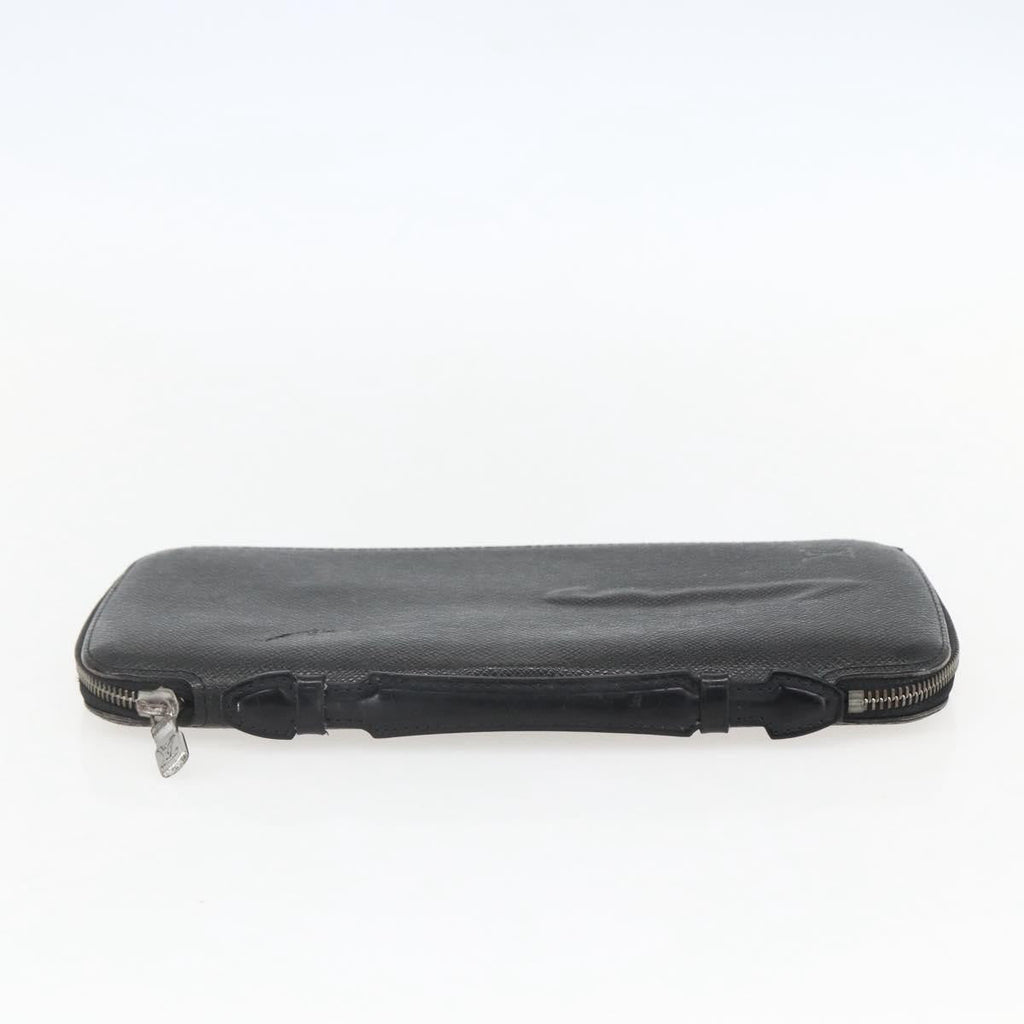 Louis Vuitton Atoll Organizer Wallet Taiga Leather Black Leather Clutche & Pouche Bag