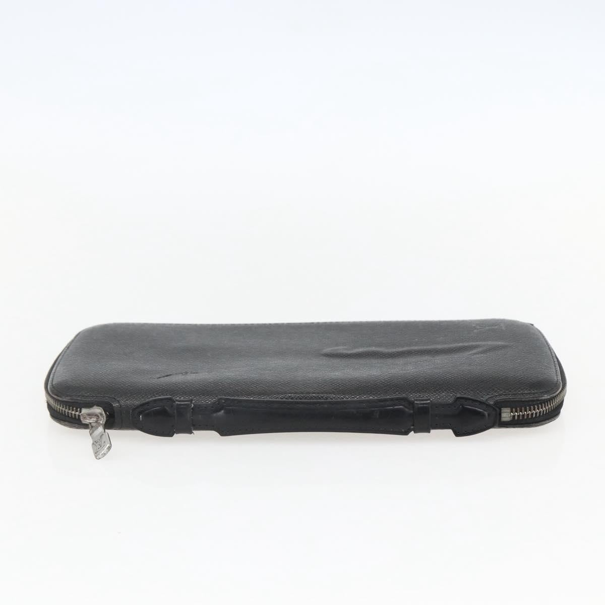 Louis Vuitton Atoll Organizer Wallet Taiga Leather Black Leather Clutche & Pouche Bag