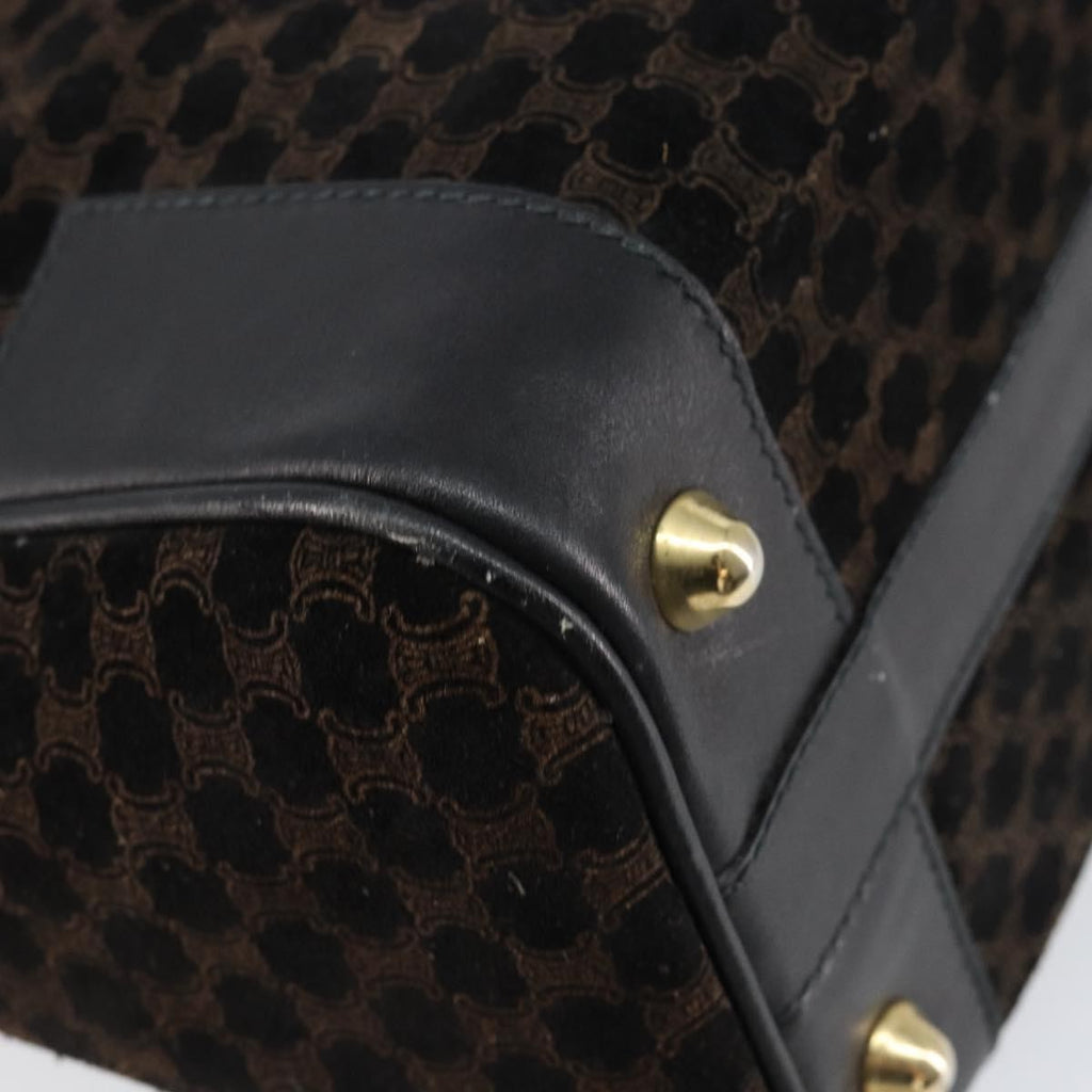 Celine Vintage Macadam Handbag C Macadam Suede Black Suede Handbag