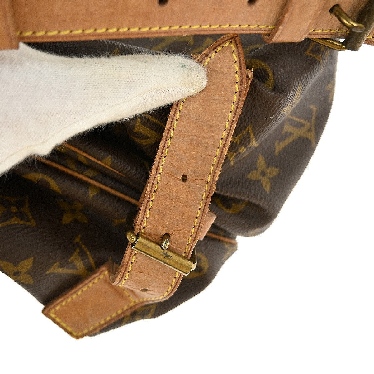 Louis Vuitton Saumur Handbag Monogram Canvas Brown Canvas Shoulder Bag
