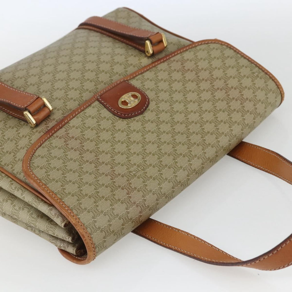 Celine Vintage Macadam Handbag Canvas And Leather Beige Canvas Handbag