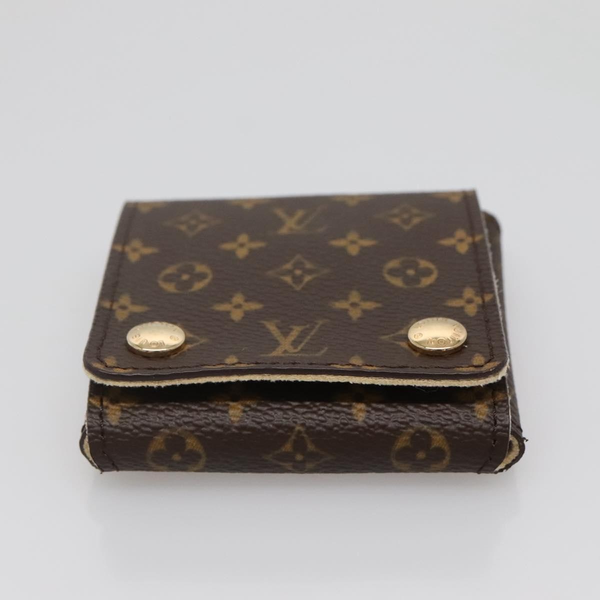 Louis Vuitton Case Jewelry Box Canvas Brown Canvas Wallets Accessory
