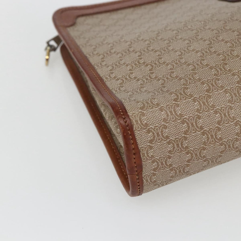Celine Macadam Pochette Canvas And Leather Beige Canvas Clutche & Pouche Bag