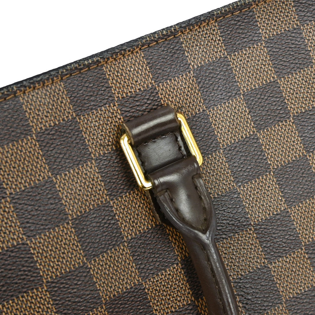 Louis Vuitton Sac Plat Bag Damier Brown Canvas Tote Bag