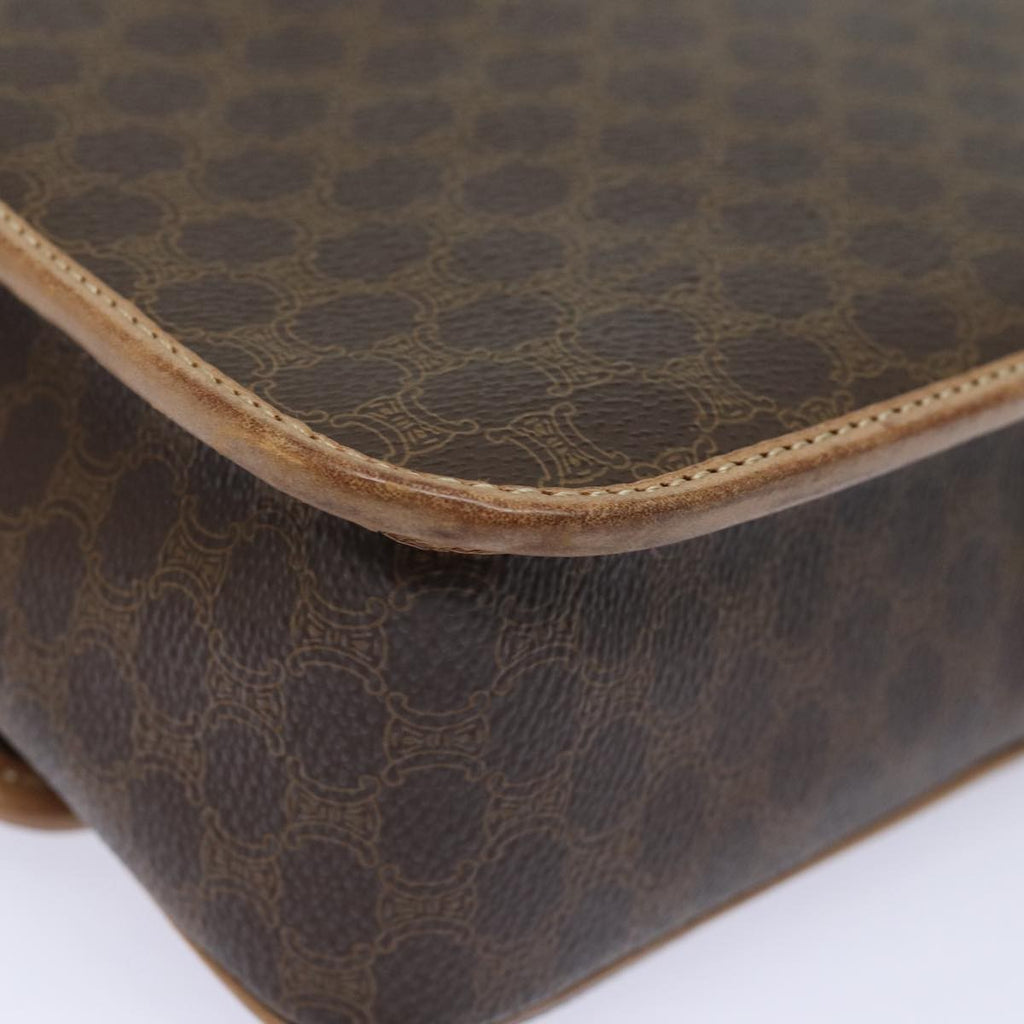 Celine Circle Logo Shoulder Bag Canvas Brown Canvas Shoulder Bag Bag