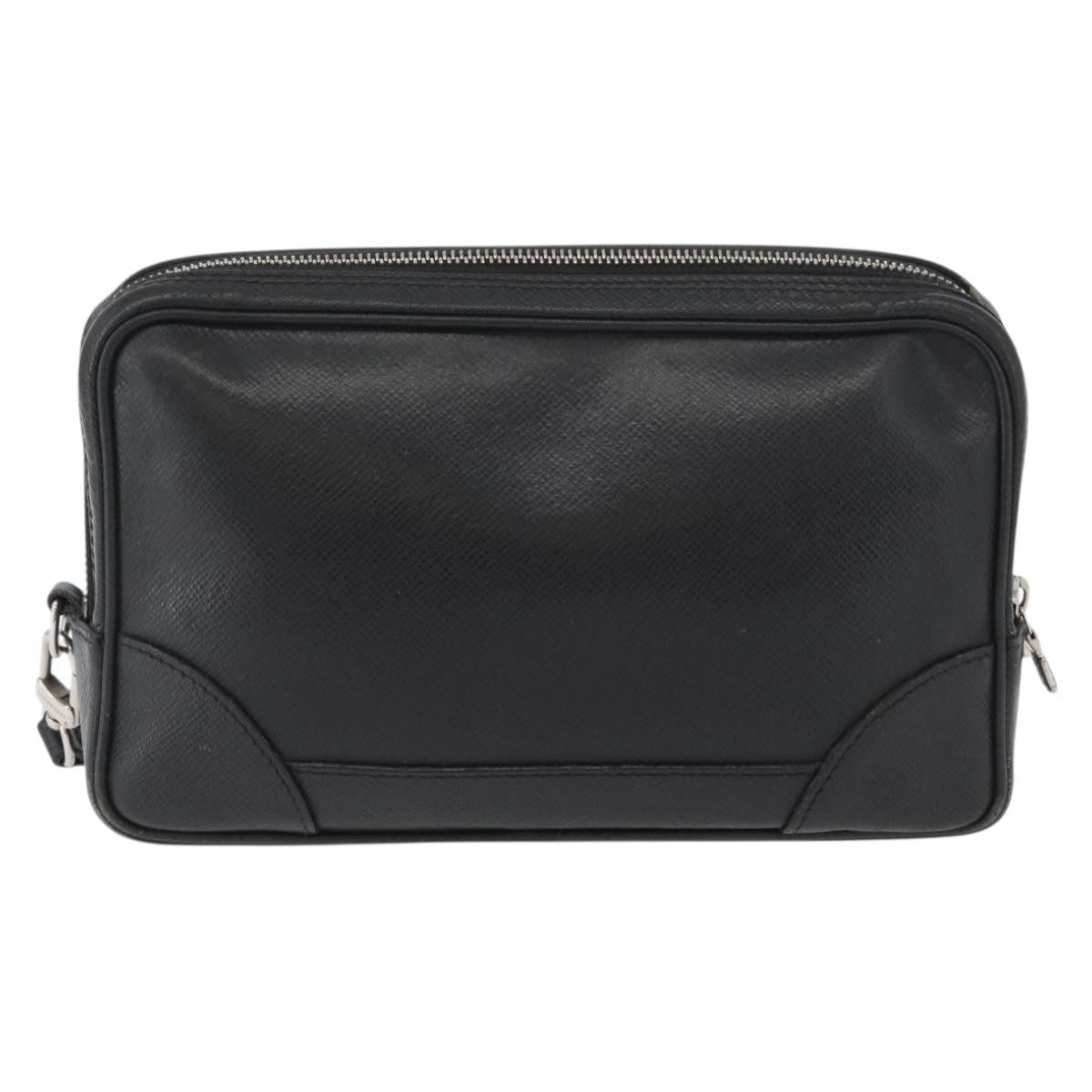 Louis Vuitton Pavel Handbag Taiga Leather Black Leather Clutche & Pouche Bag