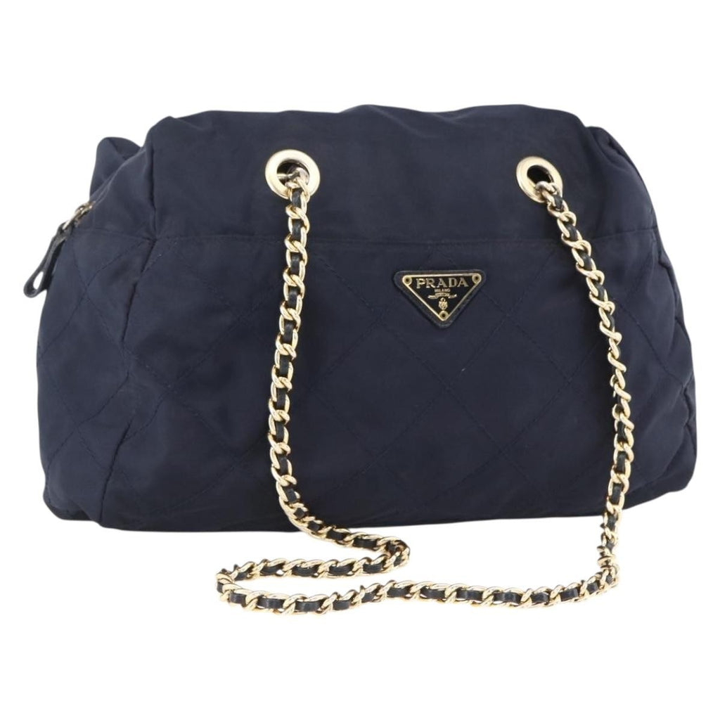 Prada Re-Edition 1995 Chain Tote Quilted Re-Nylon Navy Nylon Shoulder Bag Bag
