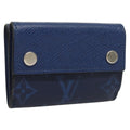 Louis Vuitton Discovery Wallet Monogram Taigarama Blue Leather Wallets Accessory