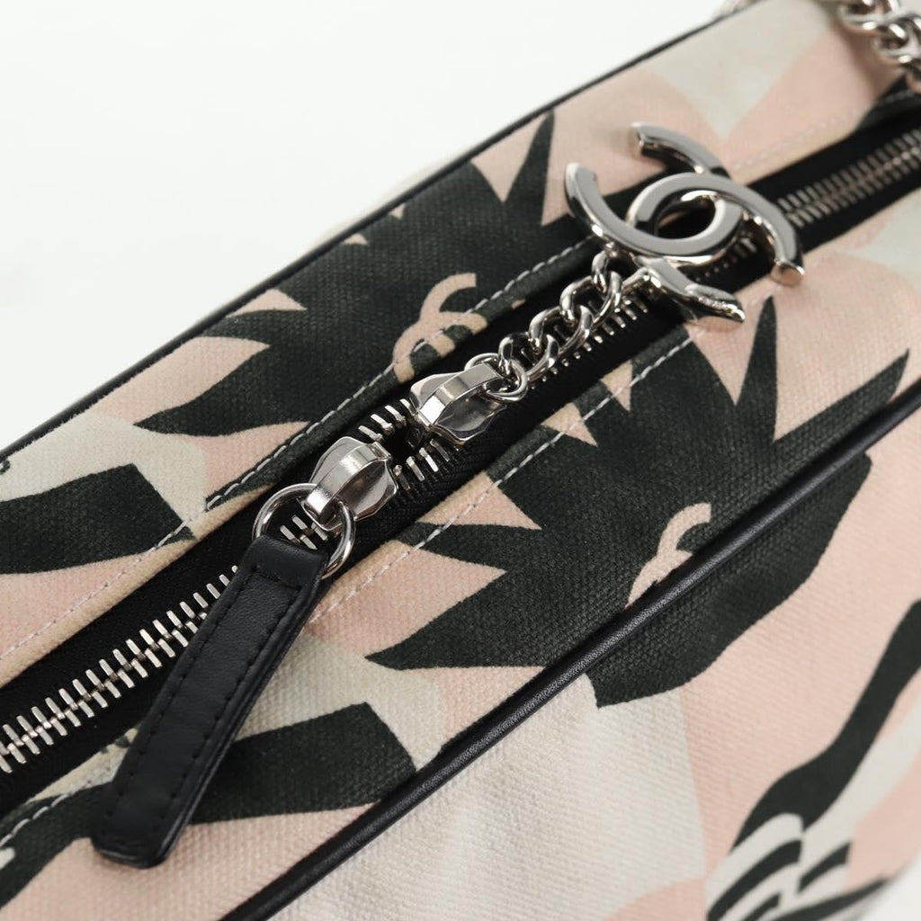 Chanel La Pausa Bay Camera Case Bag Printed Canvas Pink Canvas Bag