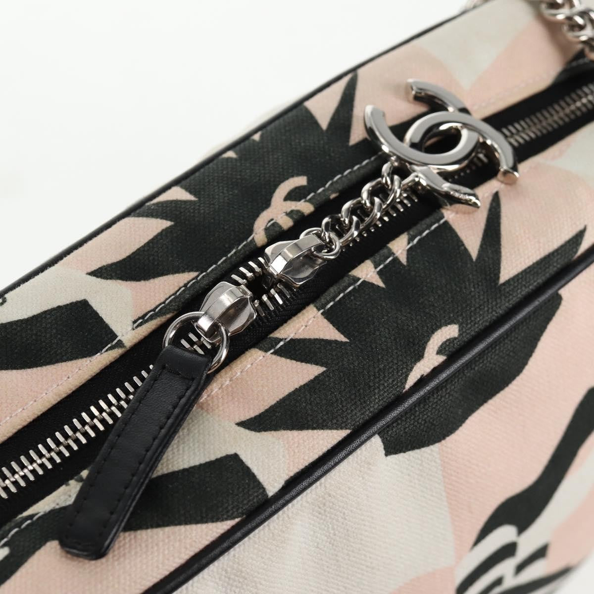 Chanel La Pausa Bay Camera Case Bag Printed Canvas Pink Canvas Bag