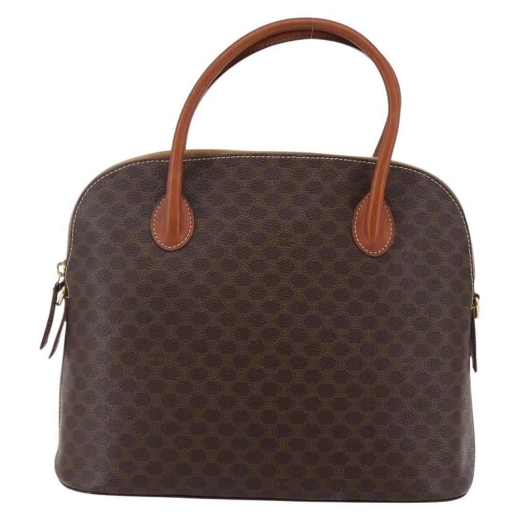 Celine Vintage Macadam Handbag Canvas Brown Canvas Handbag