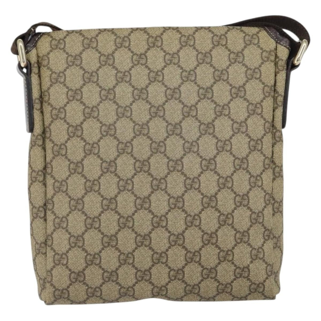 Gucci Flap Messenger Gg Coated Canvas Beige Pvc Shoulder Bag Bag (Pre-Owned)