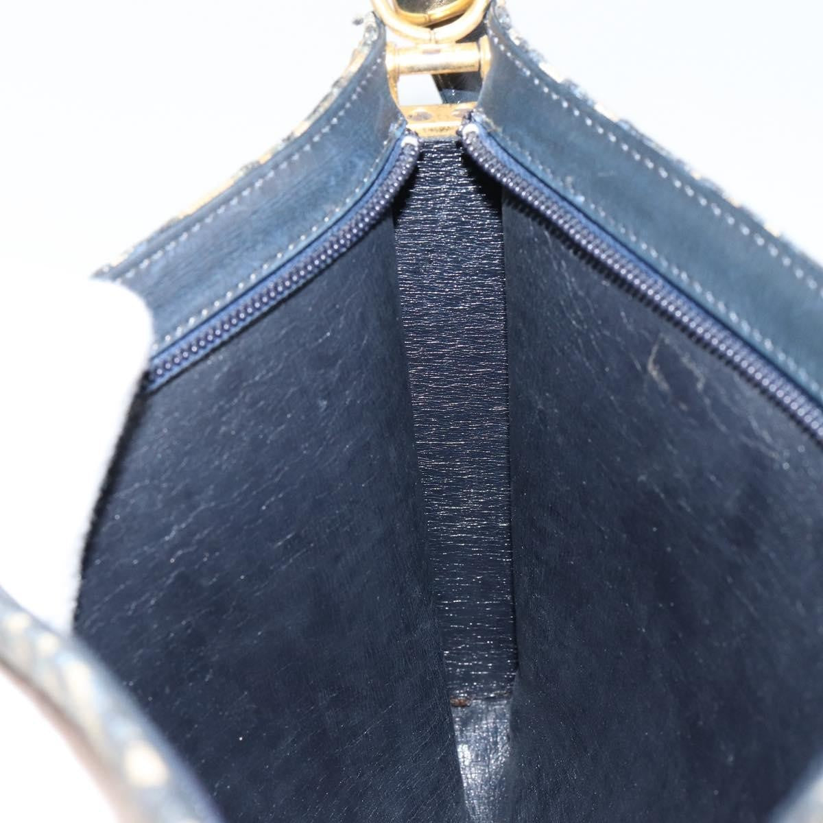 Christian Dior Vintage Trotter Shoulder Bag Canvas Navy Canvas Shoulder Bag Bag (Pre-Owned)