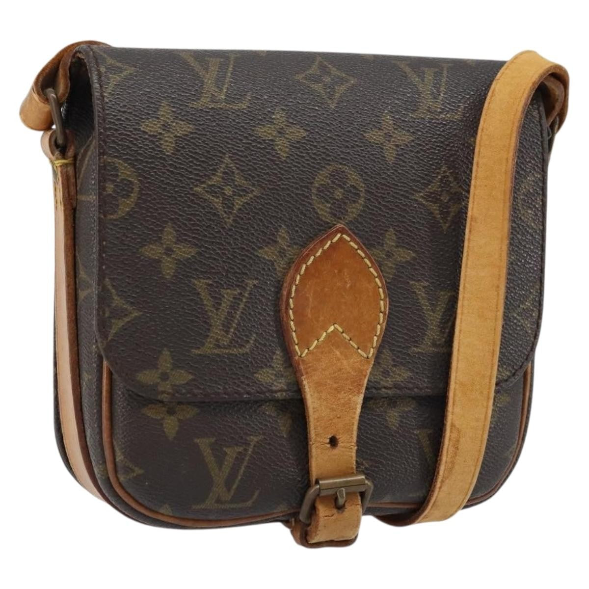 Louis Vuitton Cartouchiere Handbag Monogram Canvas Brown Canvas Shoulder Bag