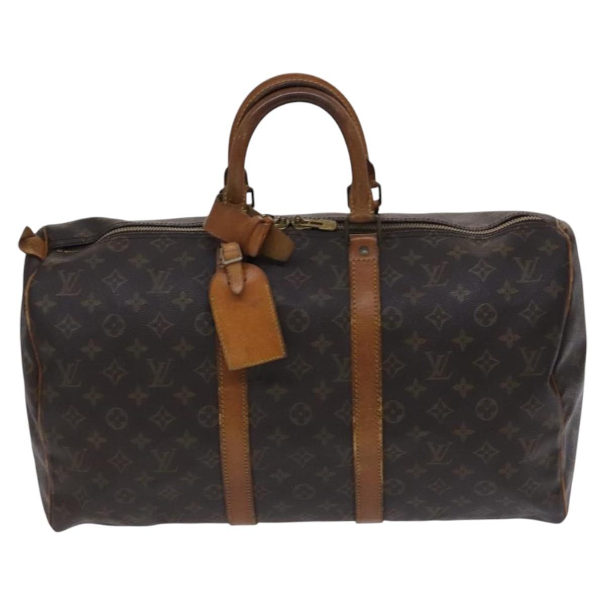 Louis Vuitton Keepall Bag Monogram Canvas Brown Canvas Travel Bag