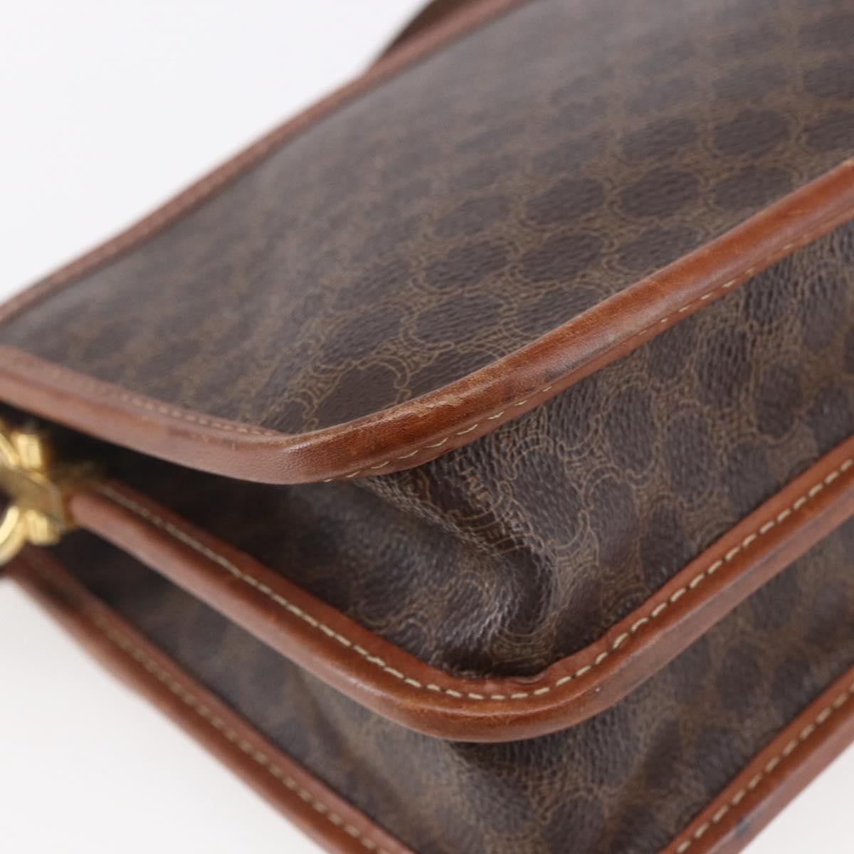 Celine Flap Shoulder Bag Canvas Brown Canvas Shoulder Bag Bag