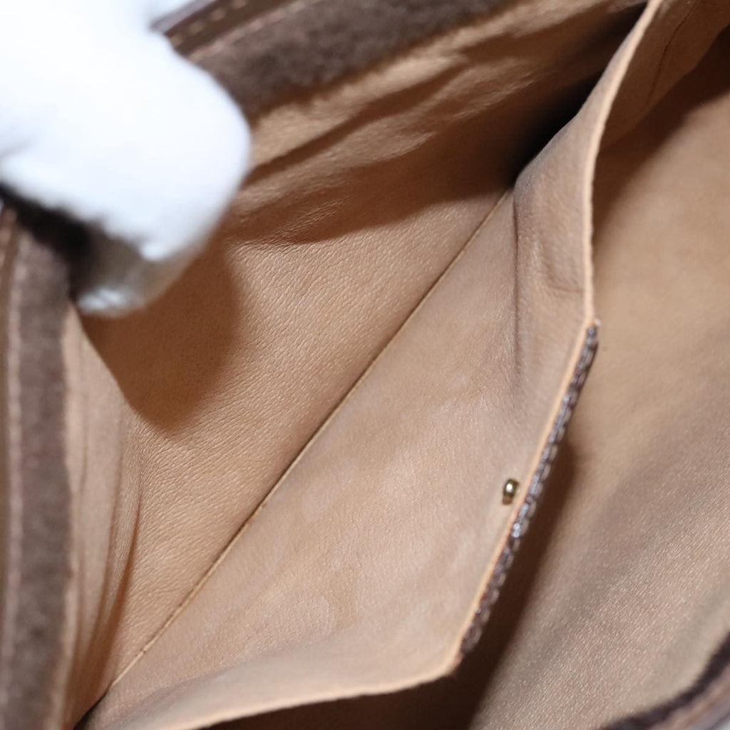 Gucci Sherry Line Pouch Canvas Beige Canvas Clutche & Pouche Bag (Pre-Owned)