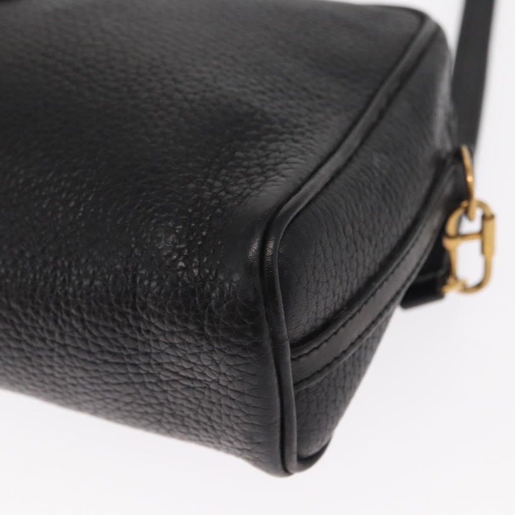 Gucci Vintage Shoulder Bag Leather Black Leather Shoulder Bag Bag (Pre-Owned)