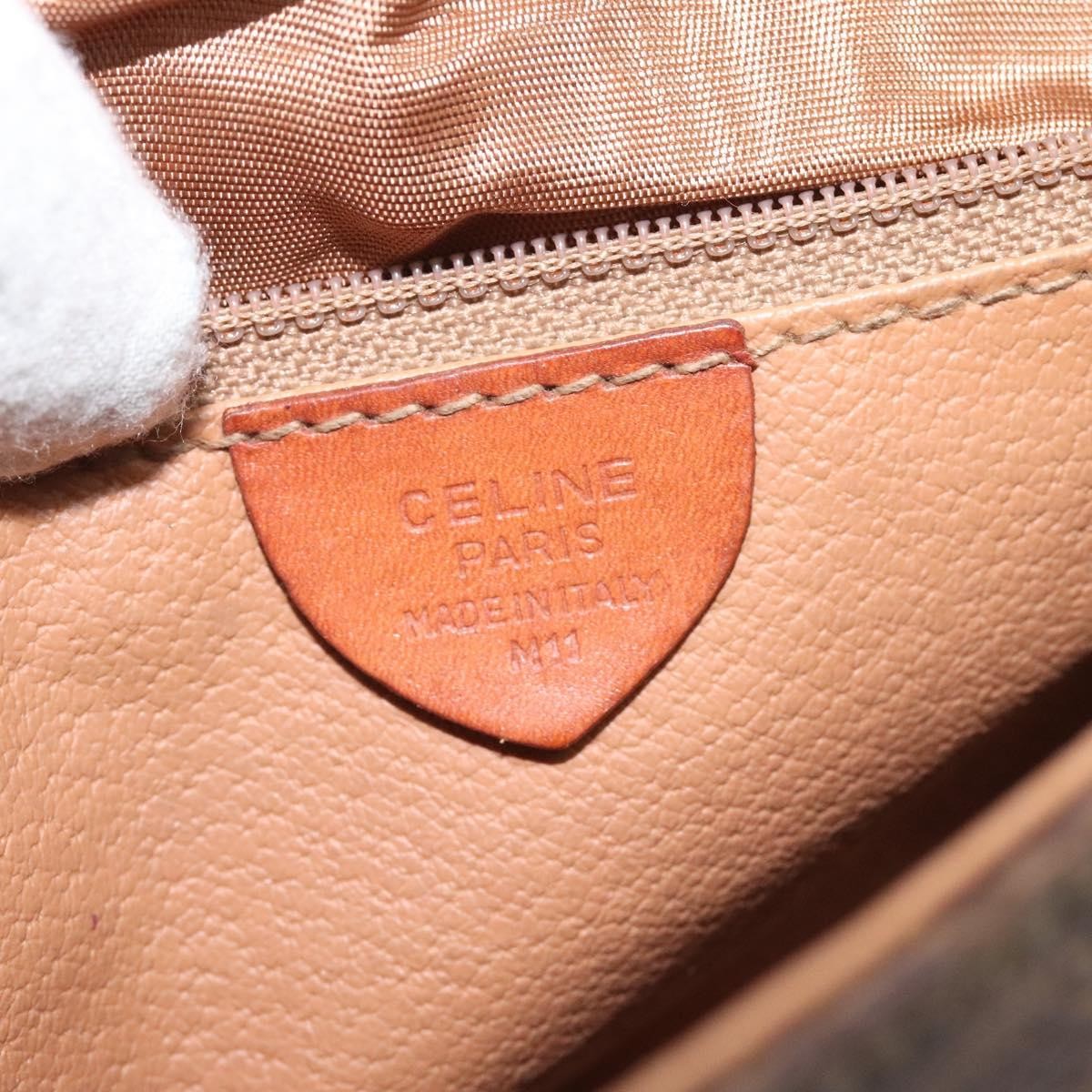 Celine Macadam Shoulder Bag Canvas Brown Canvas Shoulder Bag Bag