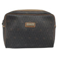 Christian Dior Vintage Honeycomb Zip Pouch Canvas And Leather Black Canvas Clutche & Pouche Bag (Pre-Owned)