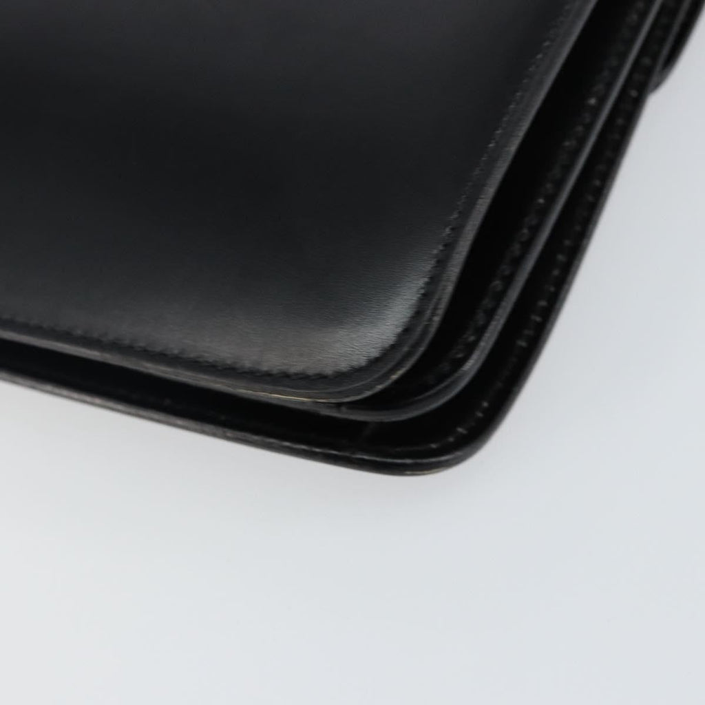 Celine Vintage Top Handle Bag Glazed Leather Black Leather Bag