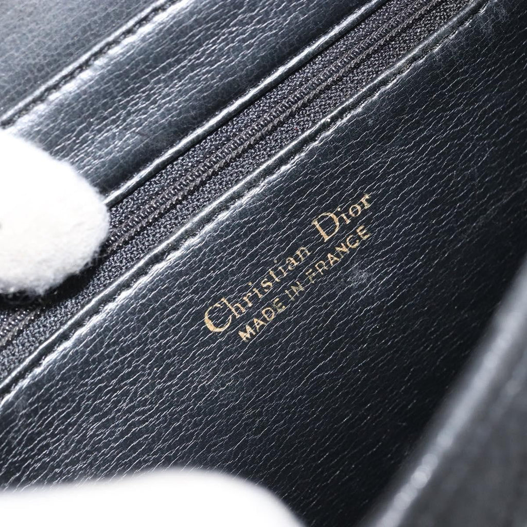 Christian Dior Vintage Shoulder Bag Leather Black Leather Shoulder Bag Bag (Pre-Owned)