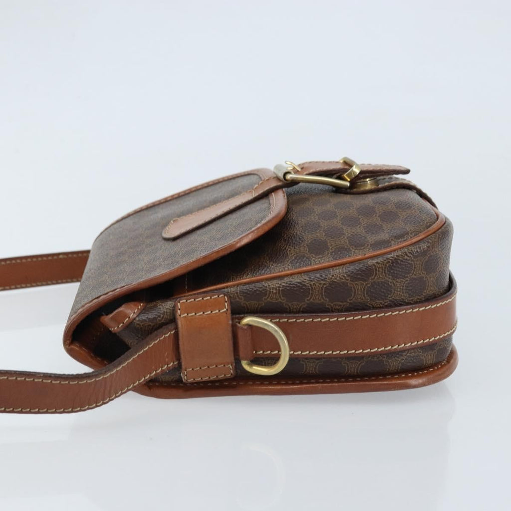 Celine Vintage Macadam Shoulder Bag Canvas And Leather Brown Pvc Shoulder Bag Bag