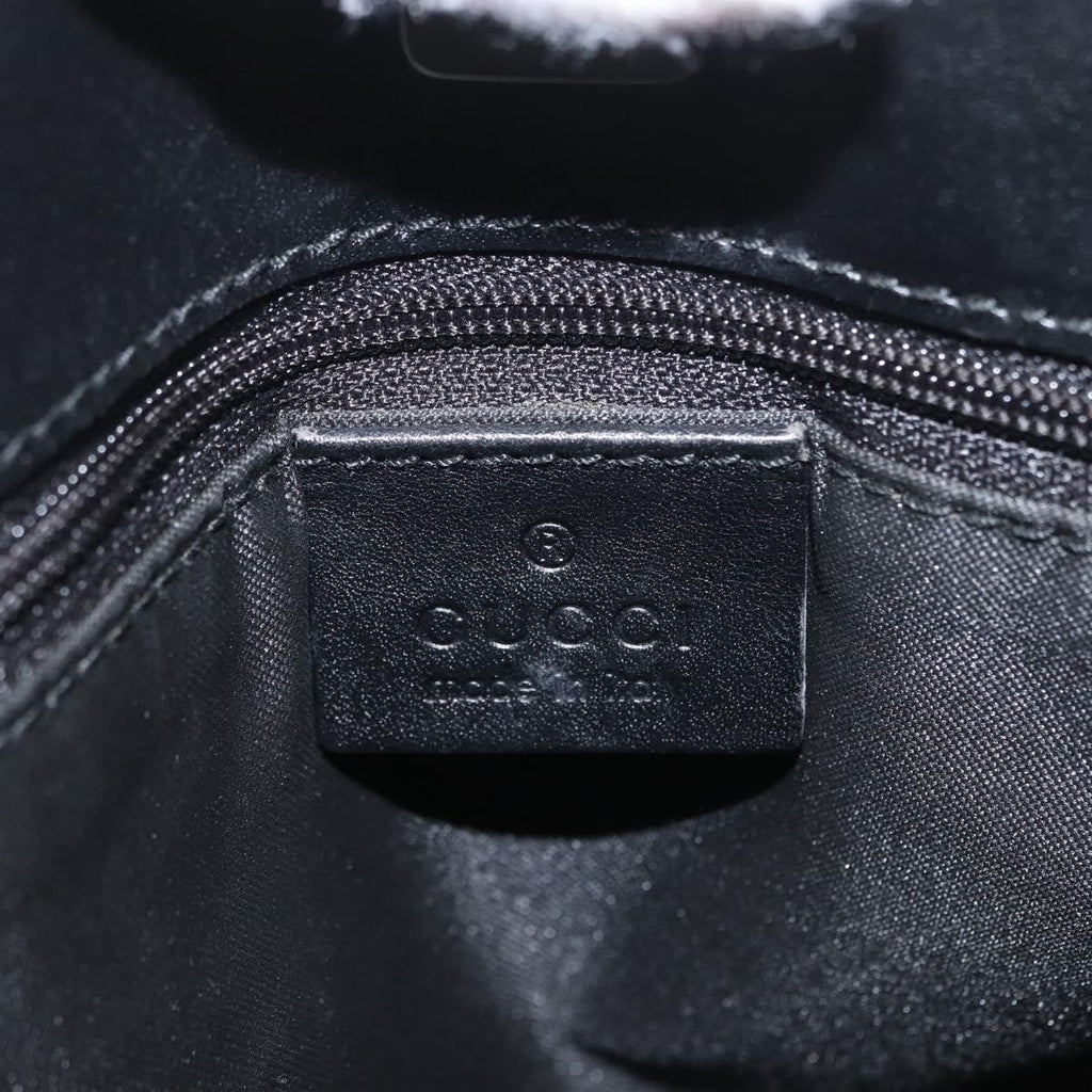 Gucci Double Pocket Tote Gg Canvas Black Canvas Handbag (Pre-Owned)
