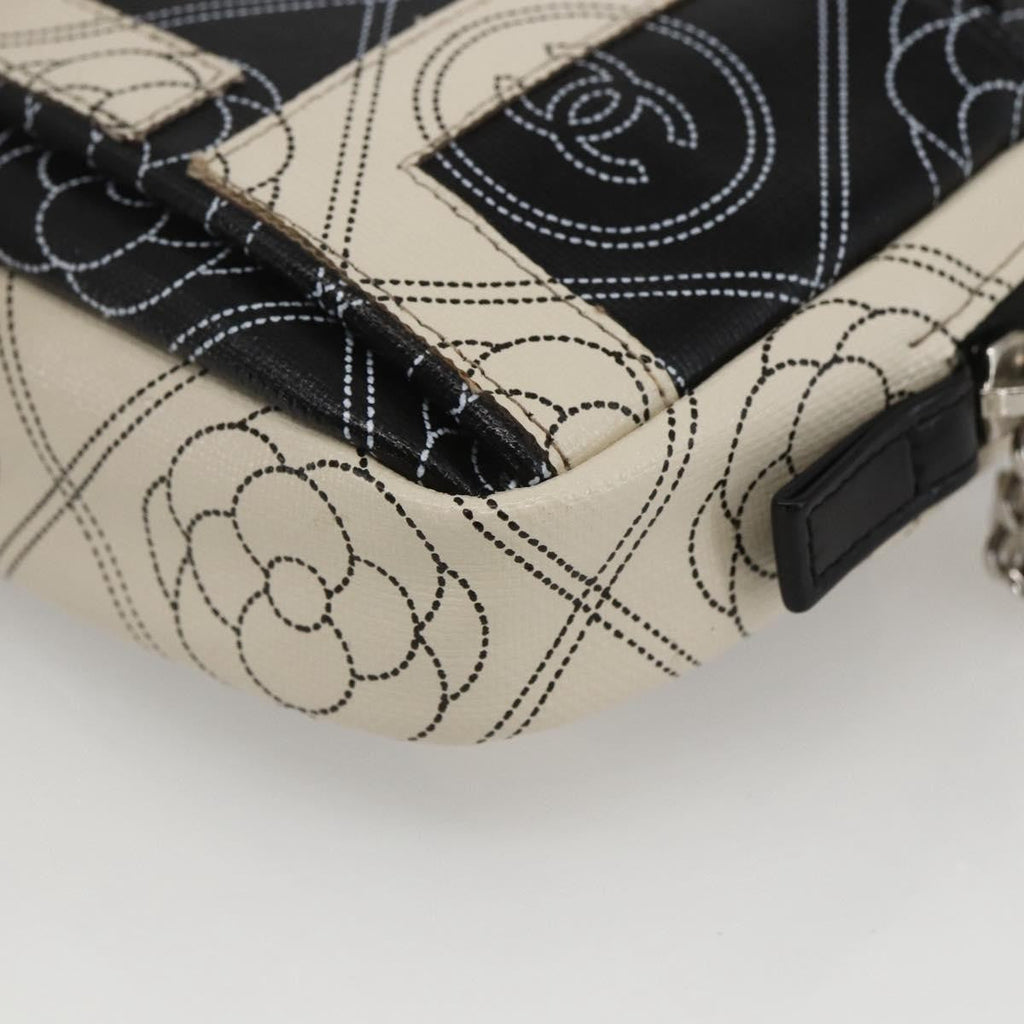 Chanel Logo Camera Case Clutch Printed Coated Canvas Black Pvc Clutche & Pouche Bag
