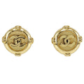 Chanel Vintage Cc Clip-On Earrings Metal Gold Gold_Plated Earrings Jewelry