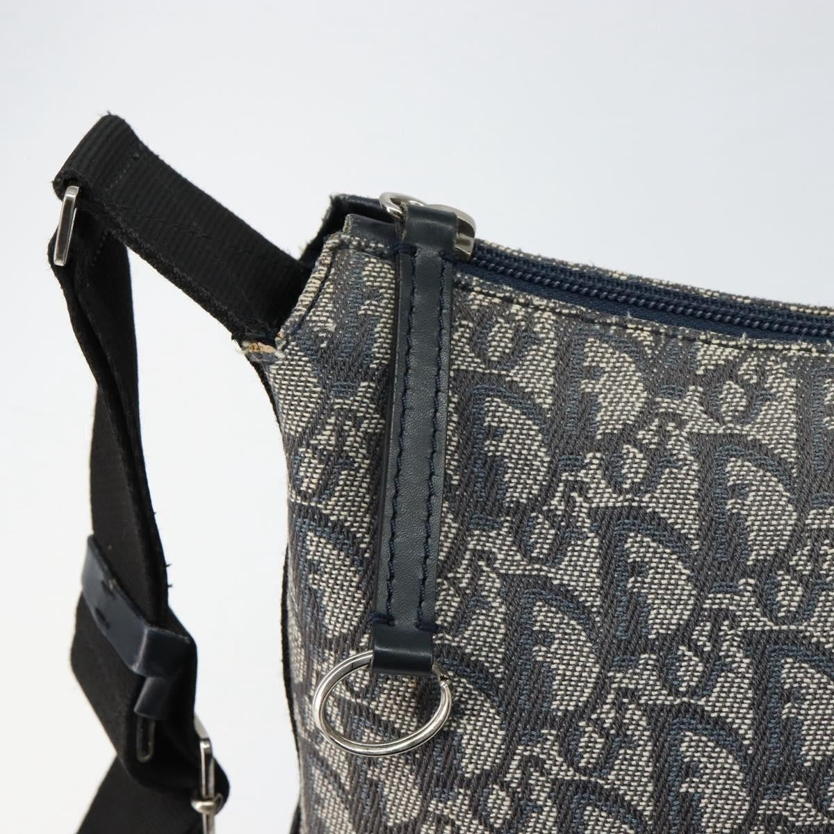 Christian Dior Vintage Trotter Shoulder Bag Canvas Navy Canvas Shoulder Bag Bag (Pre-Owned)