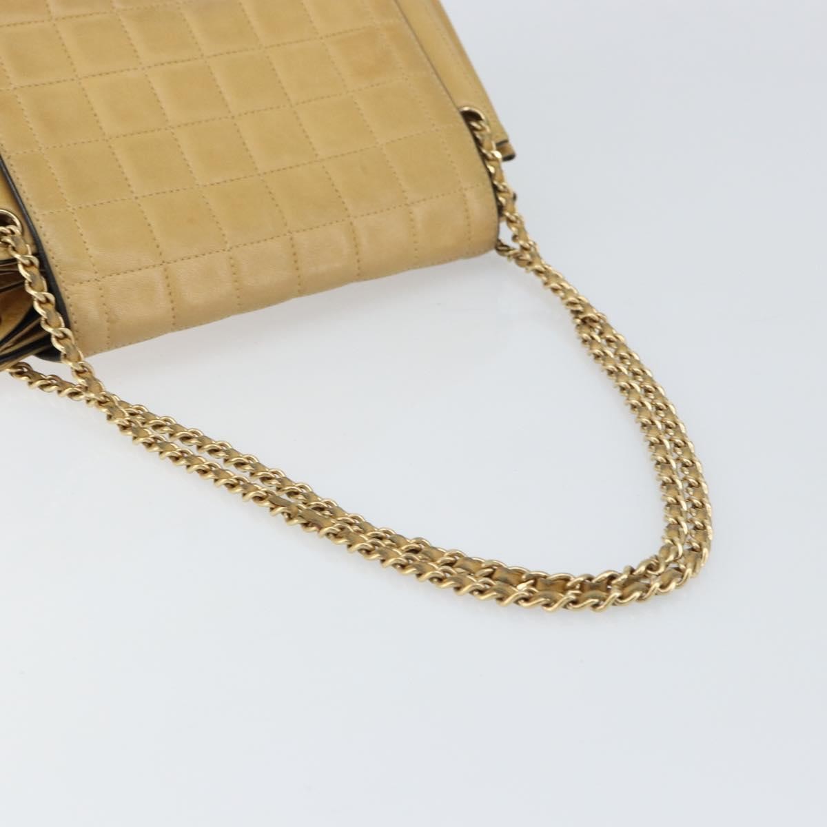 Chanel Chocolate Bar Accordion Reissue Flap Bag Quilted Lambskin Beige Leather Shoulder Bag Bag