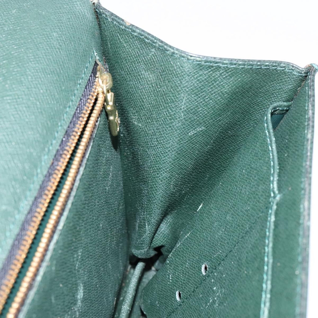 Louis Vuitton Kourad Pouch Taiga Green Leather Clutche & Pouche Bag