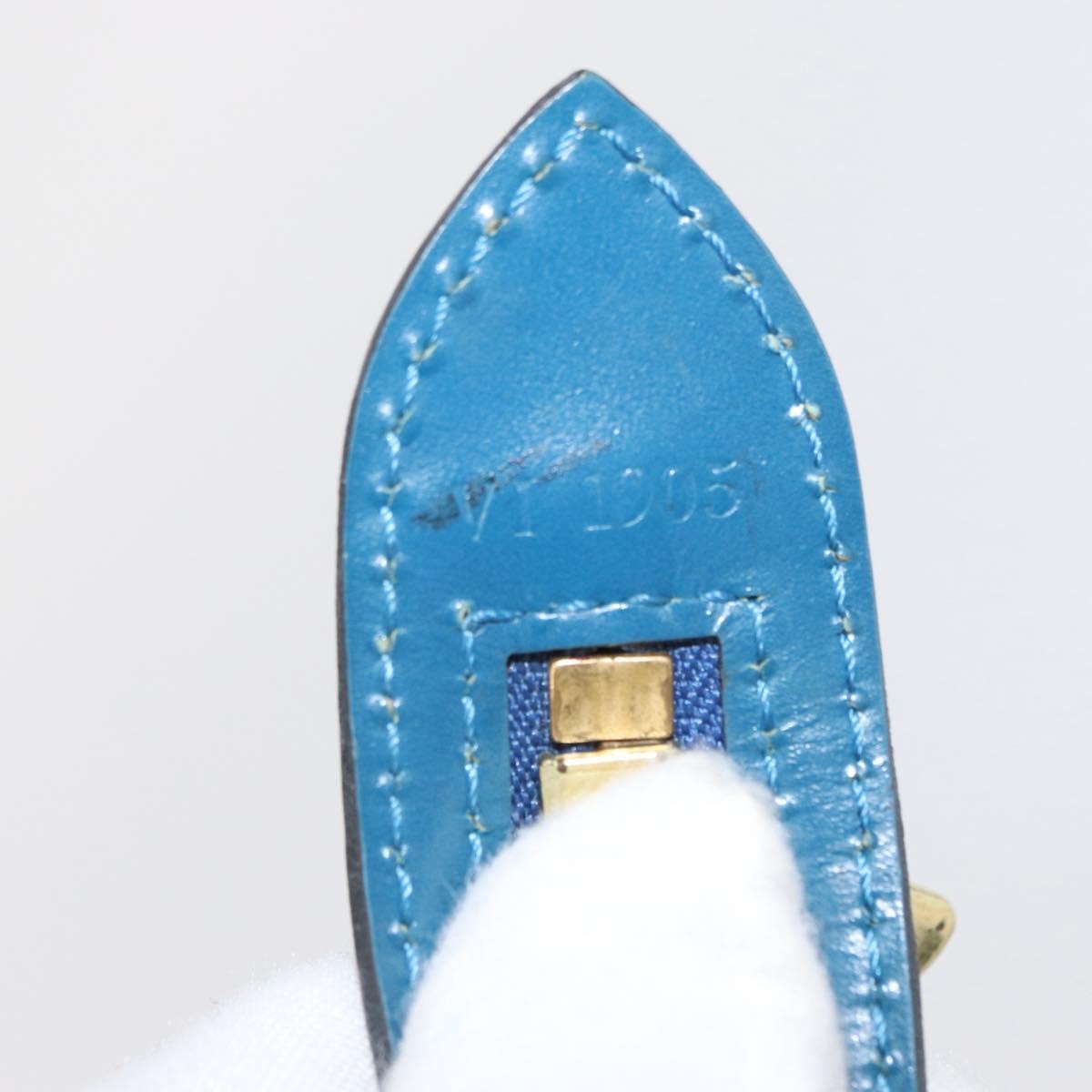 Louis Vuitton Saint Jacques Handbag Epi Leather Blue Leather Shoulder Bag