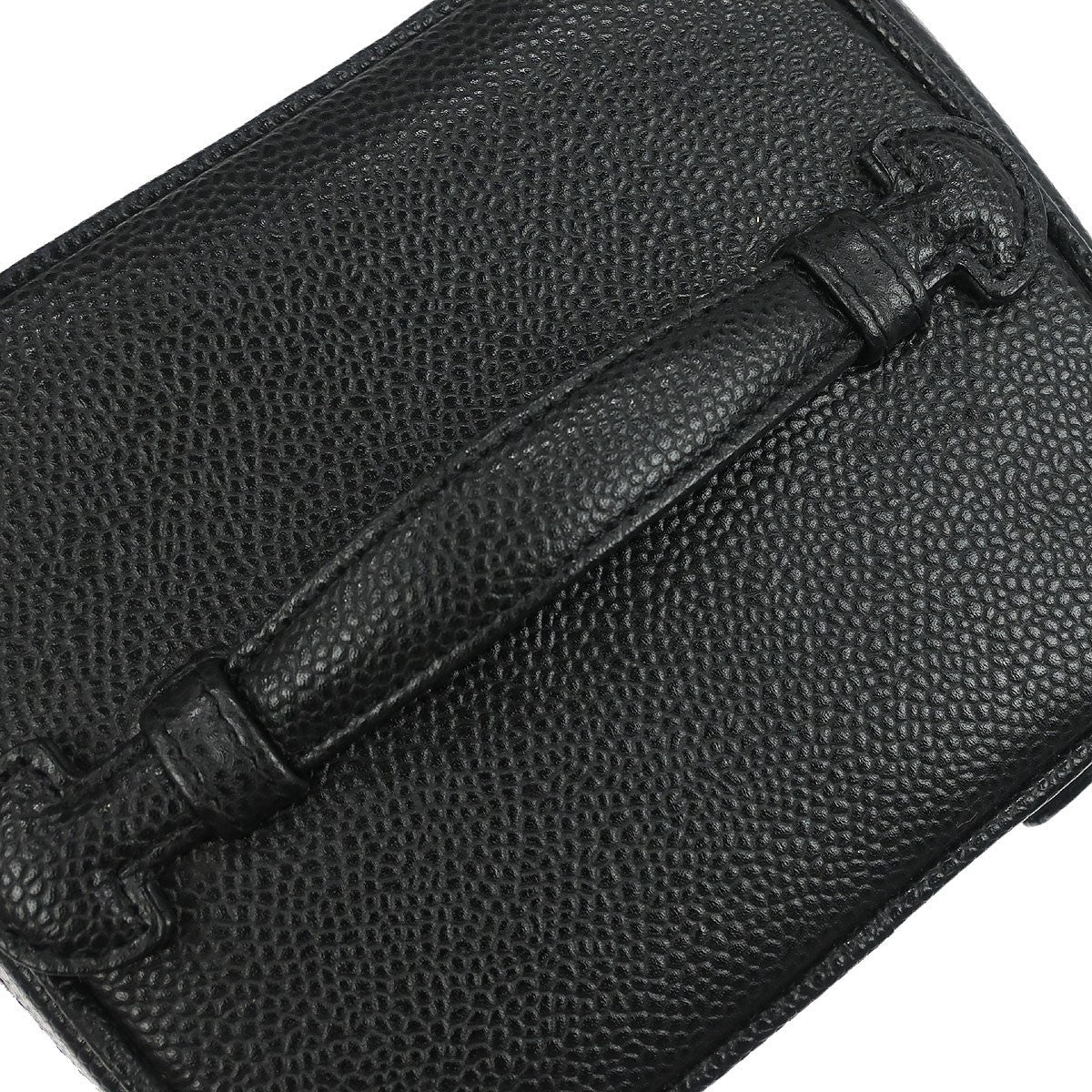 Chanel Vintage Timeless Cosmetic Case Caviar Black Leather Handbag