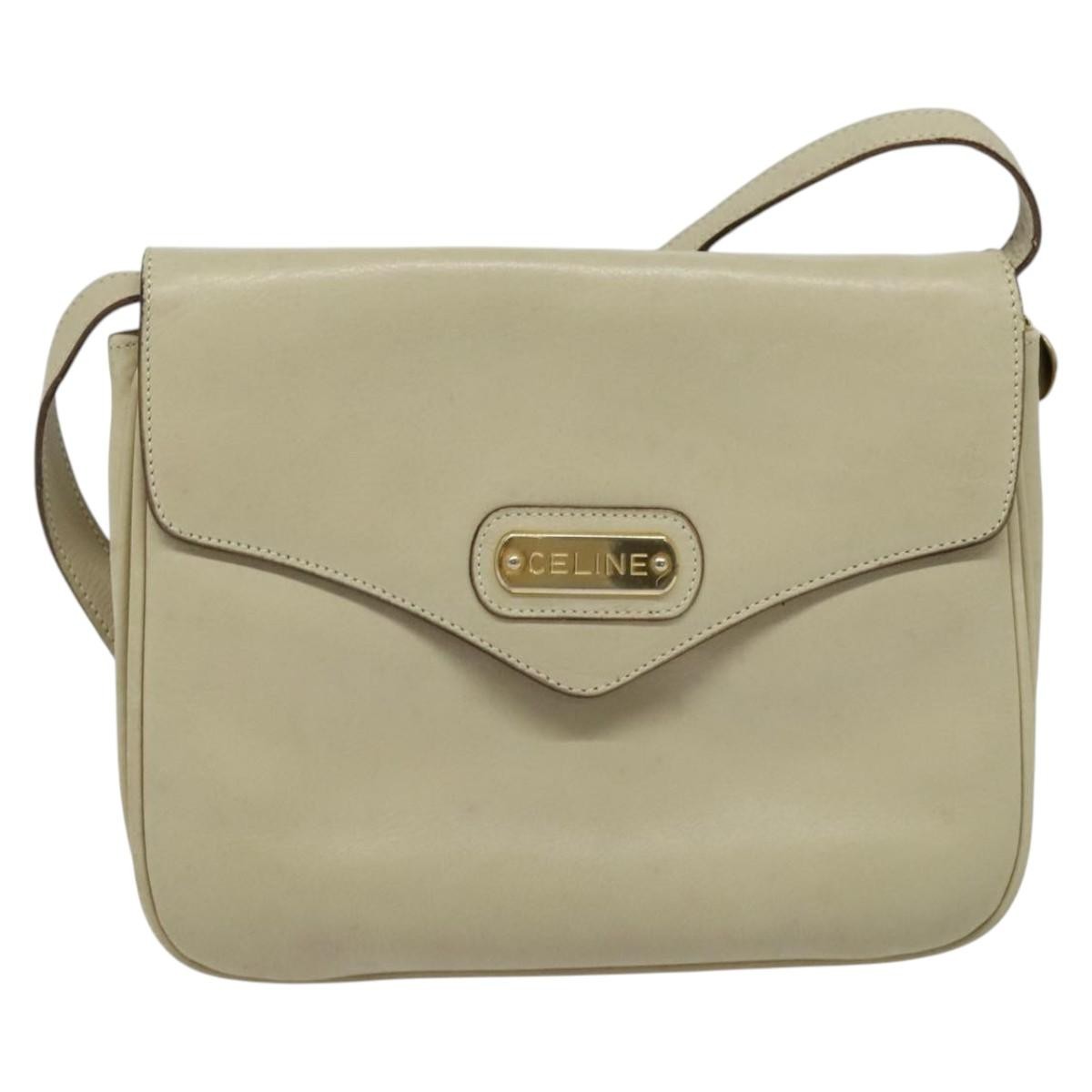 Celine Shoulder Bag Leather Beige Leather Shoulder Bag Bag