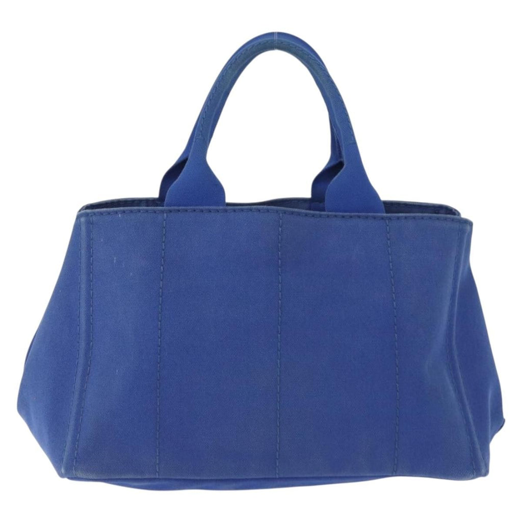 Prada Canapa Open Tote Canvas Blue Canvas Tote Bag Bag