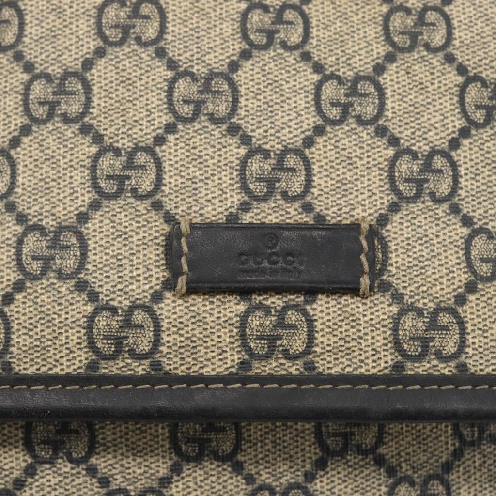 Gucci Flap Messenger Gg Coated Canvas Navy Canvas Shoulder Bag Bag (Pre-Owned)