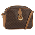 Celine Vintage Macadam Shoulder Bag Canvas And Leather Brown Canvas Shoulder Bag Bag