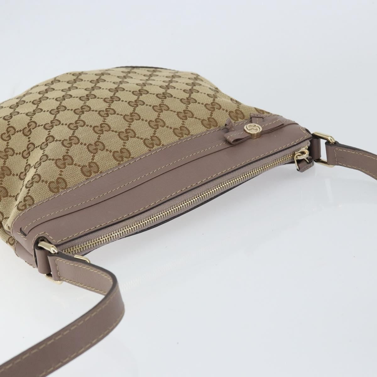Gucci Mayfair Messenger Bag Gg Canvas And Leather Beige Canvas Shoulder Bag Bag (Pre-Owned)