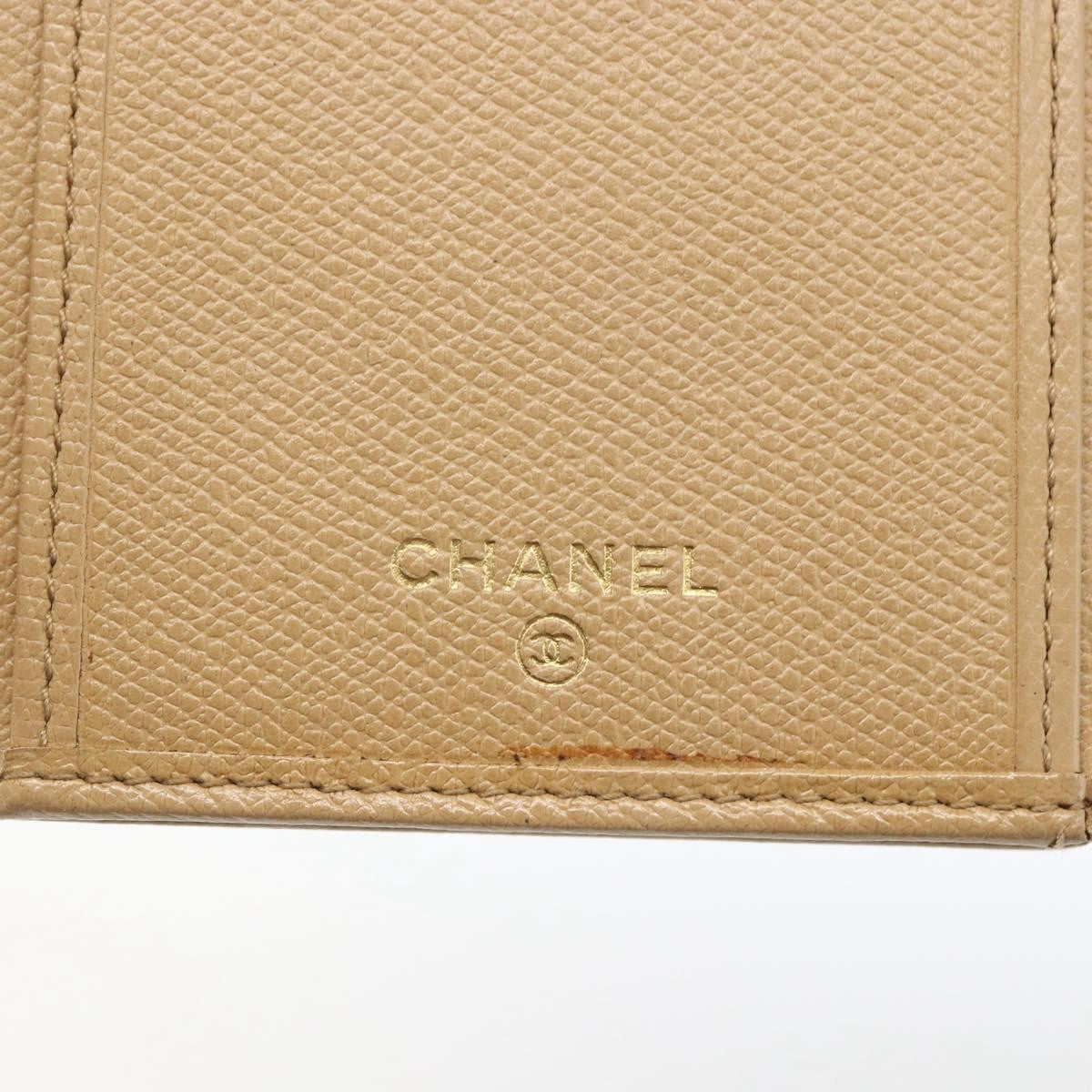 Chanel Coco Bouton Wallet Leather Beige Leather Wallets Accessory