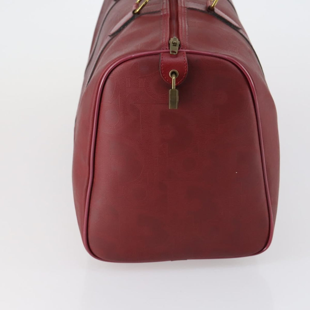Christian Dior Vintage Trotter Duffle Bag Diorissimo Canvas Red Pvc Travel Bag Bag (Pre-Owned)