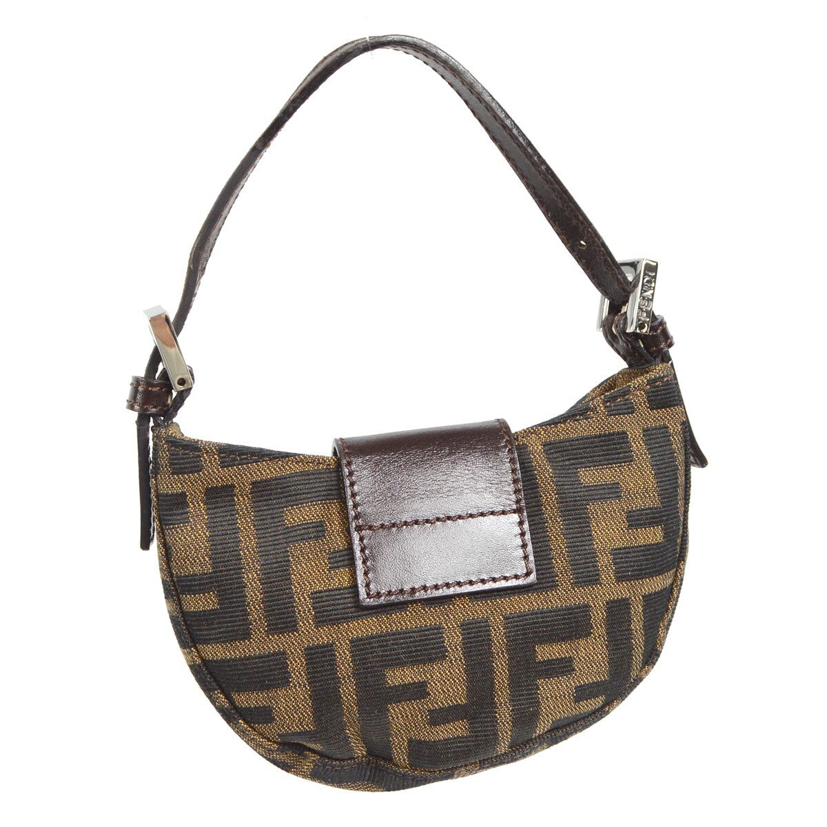 Fendi Vintage Croissant Bag Zucca Canvas Brown Canvas Handbag