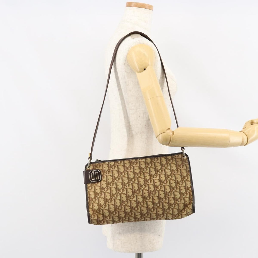 Christian Dior Vintage Trotter Shoulder Bag Canvas Beige Canvas Shoulder Bag Bag (Pre-Owned)