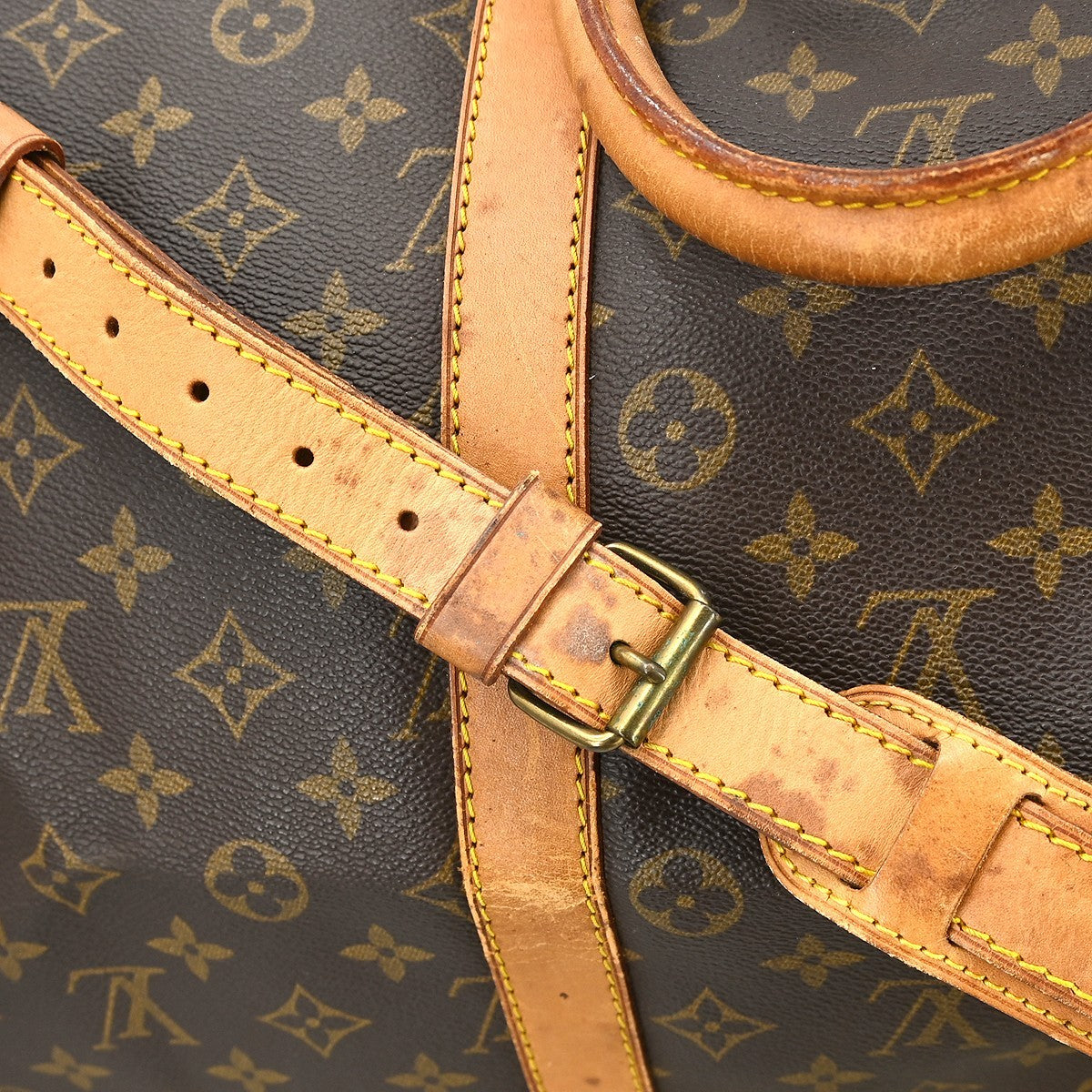 Louis Vuitton Keepall Bandouliere Bag Monogram Canvas Brown Canvas Travel Bag