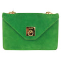 Celine Vintage Shoulder Bag Suede Green Suede Shoulder Bag Bag