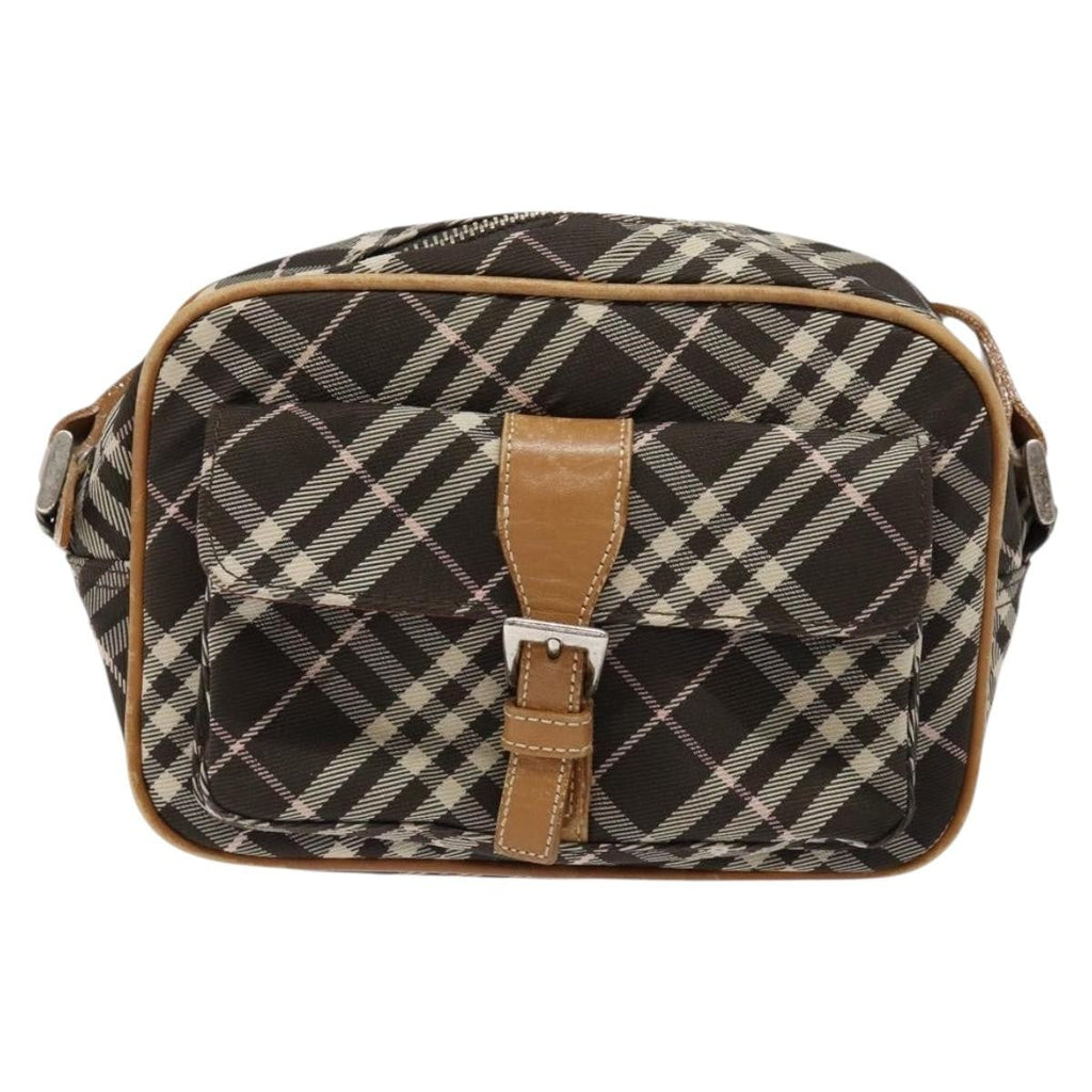 Burberry Nova Check Blue Label Canvas Brown Canvas Shoulder Bag