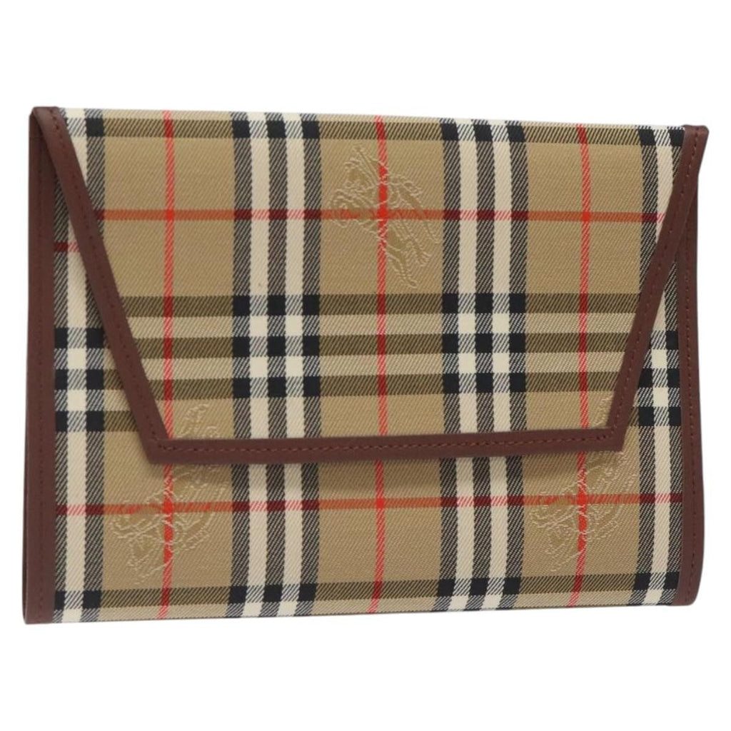Burberry Nova Check Pochette Canvas Beige Canvas Clutche & Pouche Bag